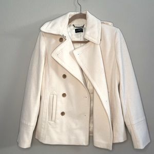 J. Crew White Peacoat Medium